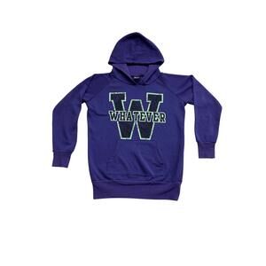 Vintage SWS Purple 'WHATEVER' Hoodie - Large size